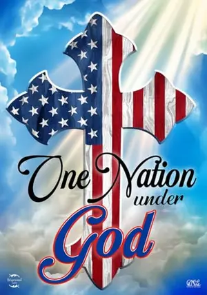 Briarwood Lane one nation under god cross garden flag