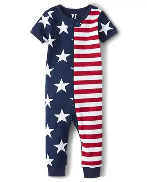 The Children's Place 4th of July baby pajamas front view