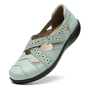 TERRIKAT mint leather loafers with adjustable strap for teaching