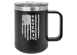 Rogue River Tactical USA tattered flag veteran stainless steel tumbler