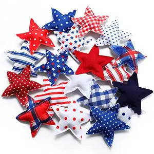 Irenare patriotic stuffed fabric stars
