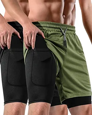 FIONECA 2-in-1 athletic shorts with towel loop for CrossFit