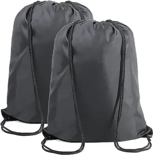 BeeGreen 2-pack of extra-large black drawstring backpacks, ideal for teams or bulky equipment