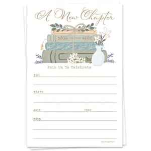 m&h invites Book-Themed Retirement Invitations New Chapter