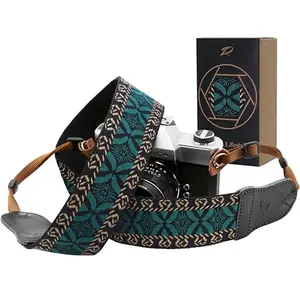 Padwa Lifestyle Mystic Green camera strap with embroidery