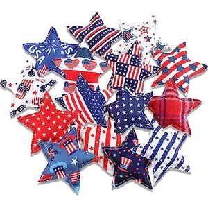 Oudain large 5-inch fabric star ornaments