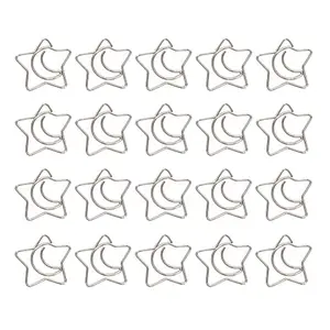 ccHuDE silver star and moon shaped paper clips