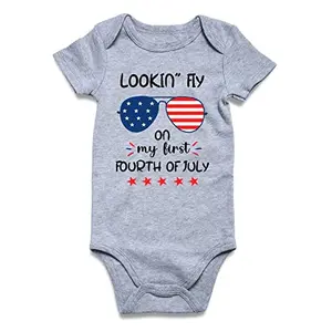 Baby in Vieille 'Lookin Fly on my First Fourth of July' bodysuit