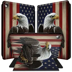 BPQOJB eagle American flag case with 360 rotating cover for Tab A8