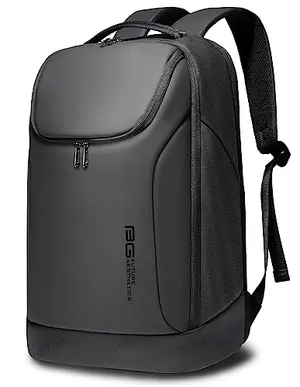 BANGE business backpack in black, waterproof with 180 opening, fits 15.6 inch laptop