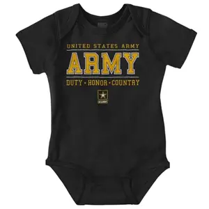 Brisco Brands US Army Duty Honor Baby Romper