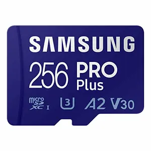 Samsung PRO Plus 256GB microSD card with adapter for phone storage expansion
