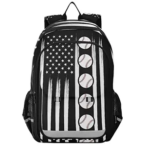 Glaphy baseball flag backpack with reflective stripes and padded laptop compartment