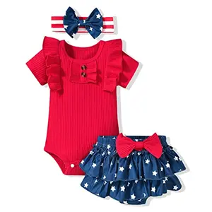 Aalizzwell baby girl patriotic ruffle shorts outfit