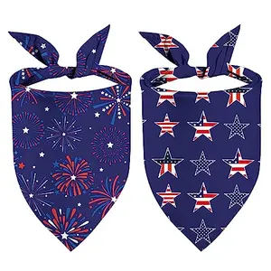 GHSJYO patriotic dog bandanas with paw prints and stars design