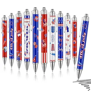 Seajan 30 Pcs 4th of July Pens, variety pack with 10 different patriotic designs for corporate events