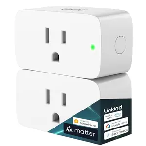 Linkind Matter Smart Plug 2-pack in white, compact design with Matter protocol