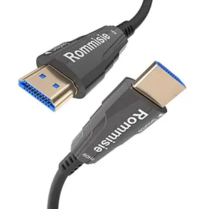 Rommisie 300ft HDMI fiber optic cable with blue jacket