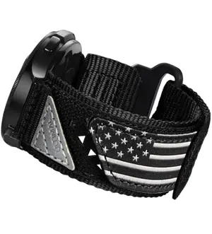 ULTIMAL black USA flag nylon band for Samsung Galaxy Watch