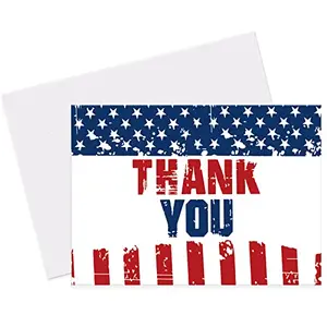 30 pack retro American flag thank you cards by Whaline
