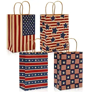 AnyDesign simple patriotic gift bags with American flag theme