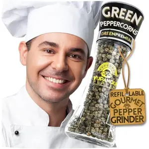 Yupanqui Green Peppercorn Grinder with whole green peppercorns