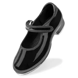 Stelle kids tap shoes with hook-and-loop strap and padded heel collar