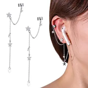 CZ star earrings style anti-lost strap for AirPods with 18K gold plating