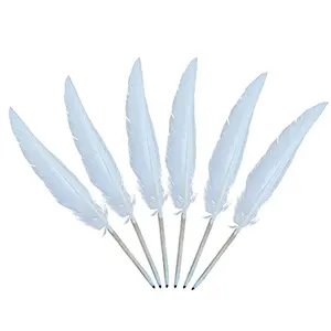 ccHuDE 6-pack white feather dip pens for 1776 historical reenactments