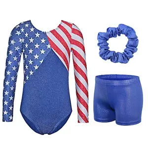 TFJH E 3-in-1 set with leotard, shorts, and scrunchie