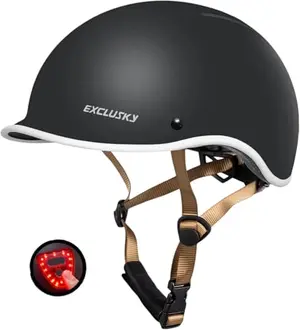 Exclusky bike helmet with USB rechargeable light
