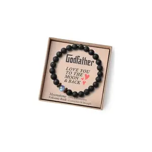 THEMEROL Godfather Beaded Bracelet with volcanic rock and moonstone