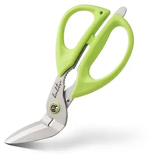 Beaditive green angled craft scissors cutting cardboard