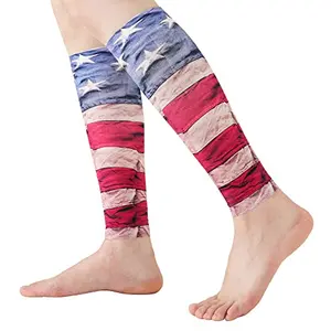 EVOPLECI stars and stripes calf compression sleeve on runner's leg