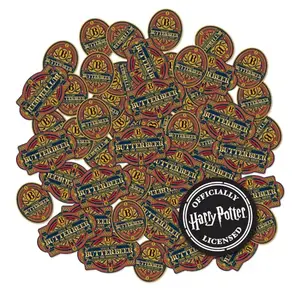Harry Potter Butterbeer decal sticker pack with 40 gold foil-accented designs in horizontal and vertical orientations
