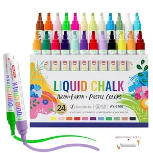 IJIANG 24-color chalk marker set for creative American flag designs