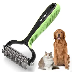 STALTWO pet grooming rake with dual-sided comb