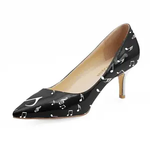 Reindee Lusion women's printed kitten heel pump with music note design