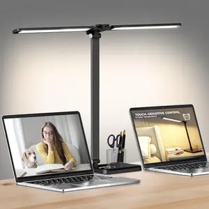CHARYJOD black dual-head desk lamp with pen holder