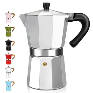 DITOSH silver 2-cup moka pot with classic octagonal design