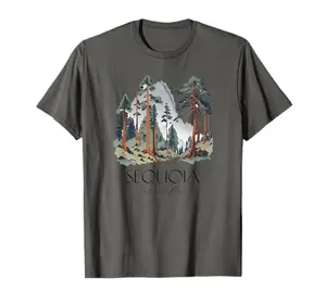 Watercolor graphic sequoia national park t-shirt for hikers