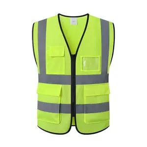 Budget friendly yellow safety vest with reflective strips