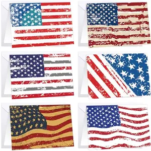 Treasure Cove 24 pack vintage patriotic note cards with envelopes and stickers