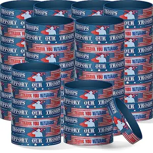 Honoson 200 piece military rubber bracelets with American flag and soldiers pattern