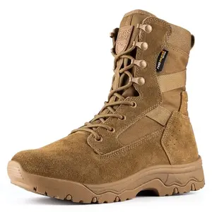 FREE SOLDIER Men's Work Tactical Boots in tan suede and Cordura