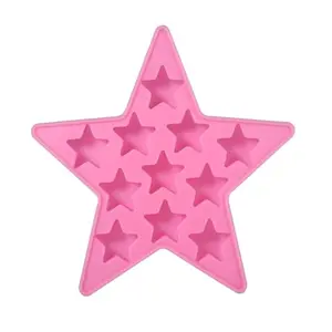 WenTigDY pink five-star pentagram silicone ice cube tray