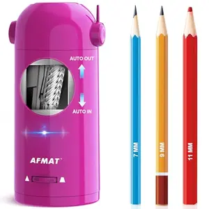 AFMAT fully automatic rechargeable pencil sharpener in pink for classroom