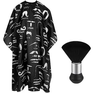 FEBSNOW barber cape with beard print and neck duster brush