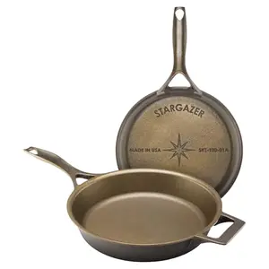 Stargazer 12 inch cast iron skillet with smooth cooking surface