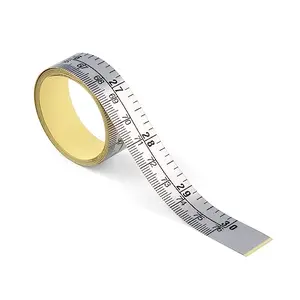 Adhesive backed tape measure ruler for workbench, starting from middle